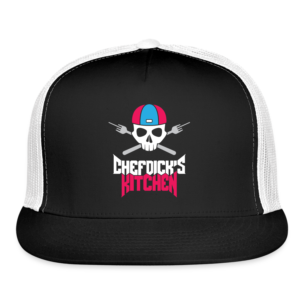 Chef Dick's Kitchen Hat (pink/blue) - black/white