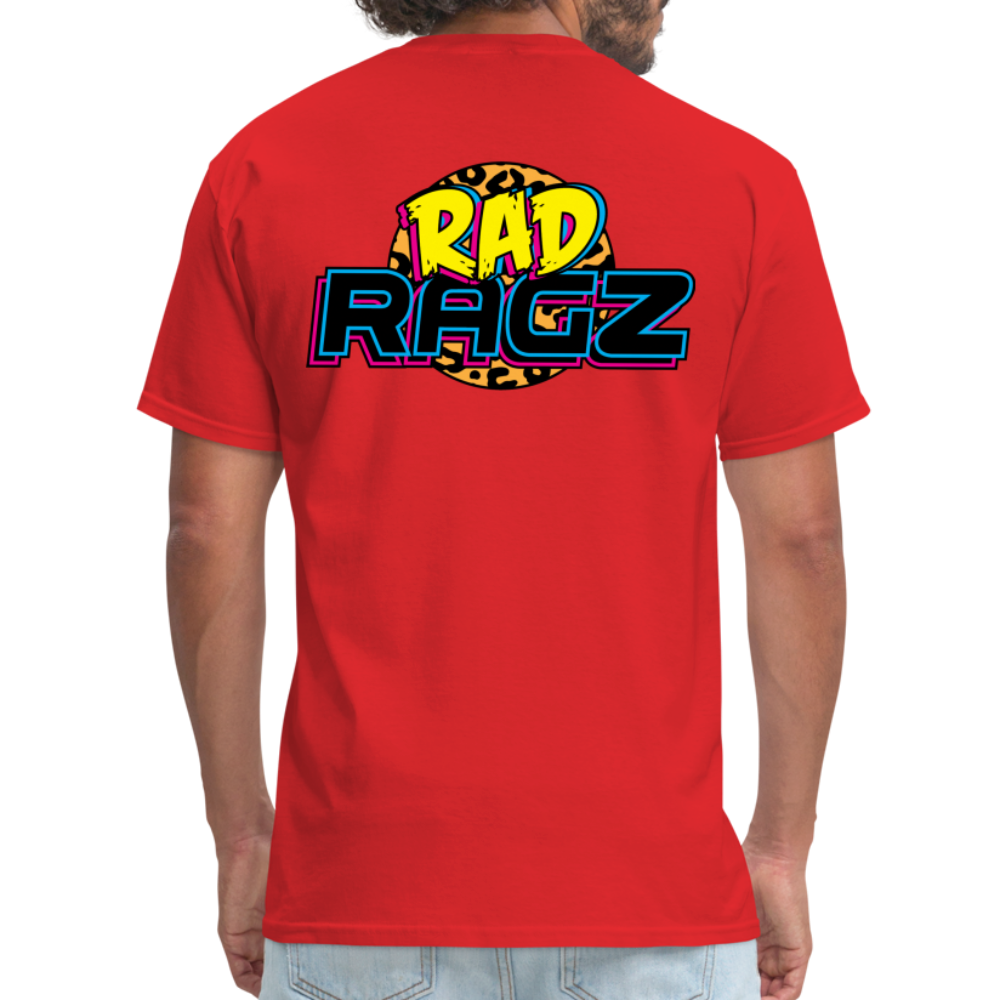 (Rad Ragz Exclusive) Rad Ragz Two Sided Unisex Classic Fruit of the Loom T-Shirt - red