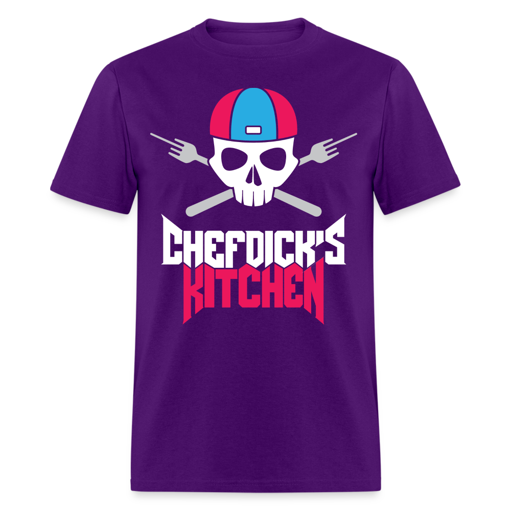 Chef Dick's Kitchen (pink & Blue) Unisex Classic T-Shirt - purple