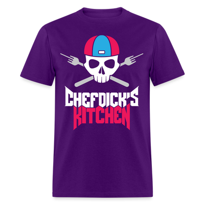 Chef Dick's Kitchen (pink & Blue) Unisex Classic T-Shirt - purple