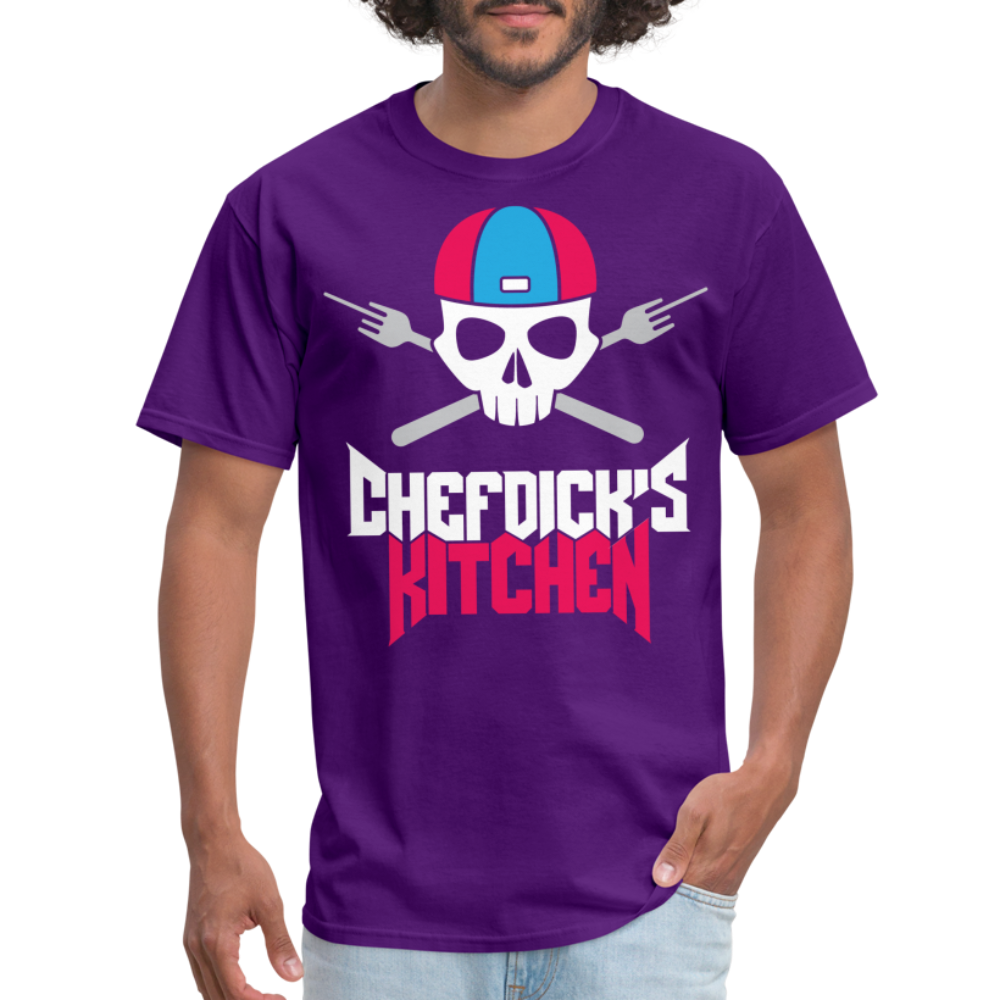 Chef Dick's Kitchen (pink & Blue) Unisex Classic T-Shirt - purple