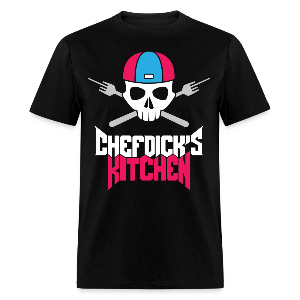 Chef Dick's Kitchen (pink & Blue) Unisex Classic T-Shirt - black