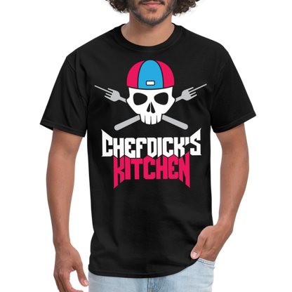 Chef Dick's Kitchen (pink & Blue) Unisex Classic T-Shirt - black