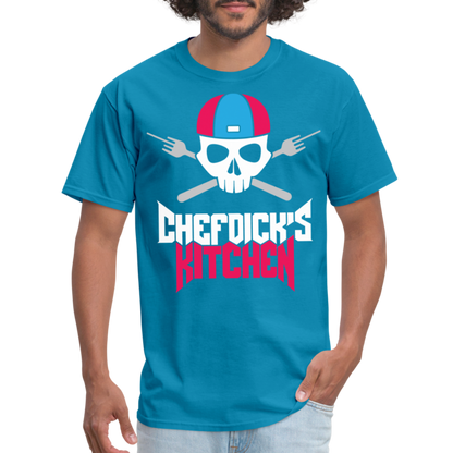 Chef Dick's Kitchen (pink & Blue) Unisex Classic T-Shirt - turquoise