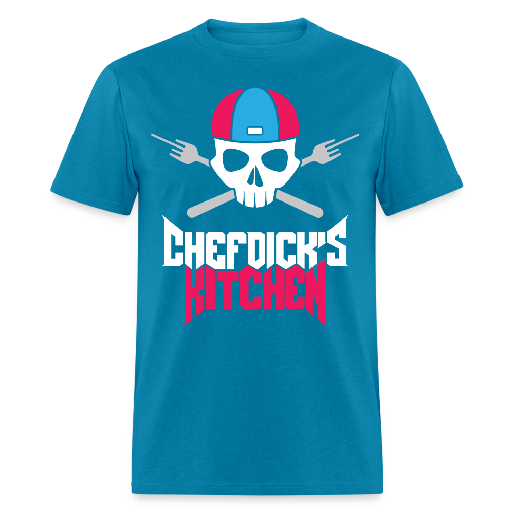 Chef Dick's Kitchen (pink & Blue) Unisex Classic T-Shirt - turquoise