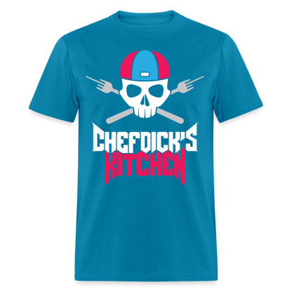 Chef Dick's Kitchen (pink & Blue) Unisex Classic T-Shirt - turquoise