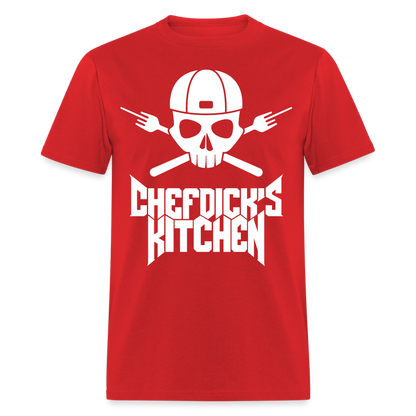 Chef Dick's Kitchen White Unisex Classic T-Shirt - red
