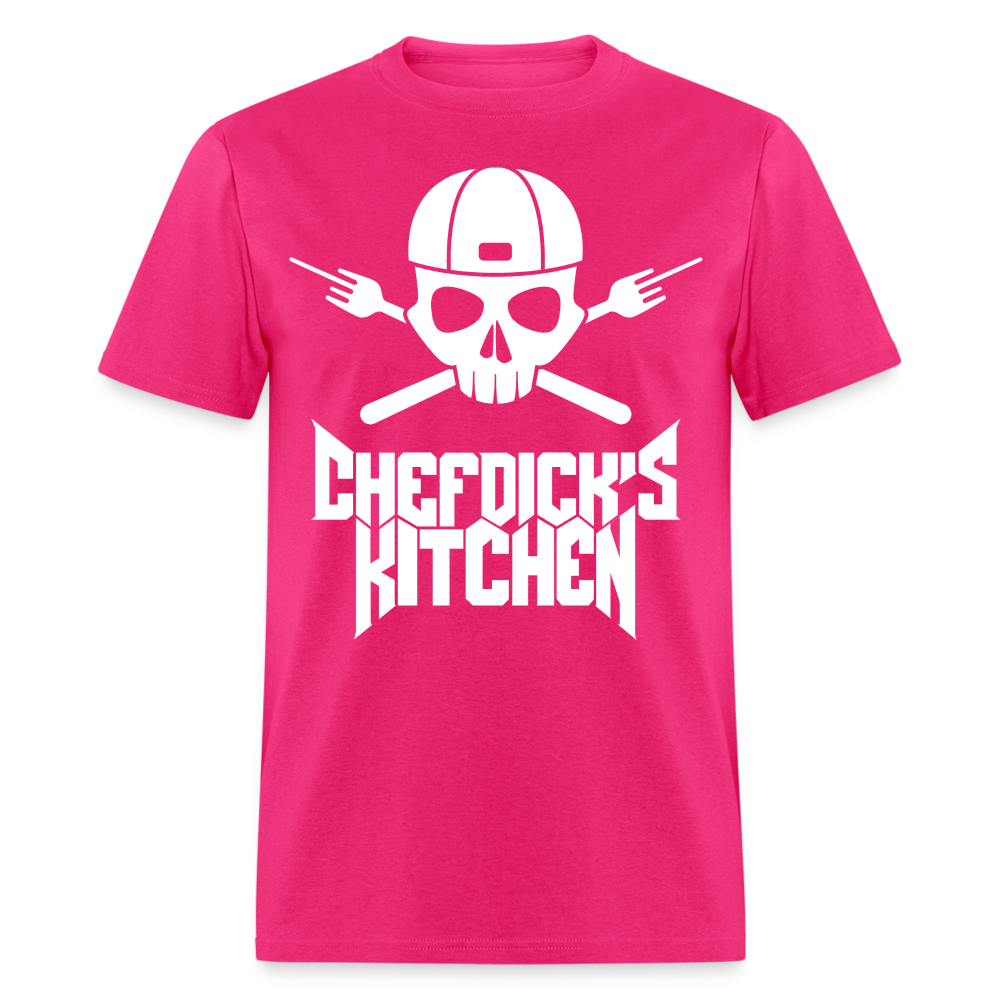 Chef Dick's Kitchen White Unisex Classic T-Shirt - fuchsia