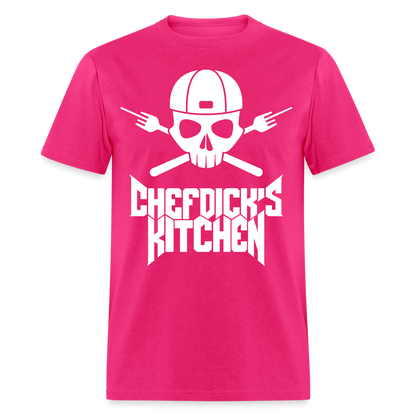 Chef Dick's Kitchen White Unisex Classic T-Shirt - fuchsia