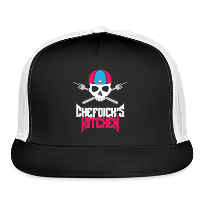 Chef Dick's Kitchen Hat (pink/blue) - black/white