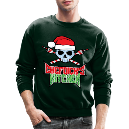 Chefdick's Kitchen Christmas Sweater Crewneck Sweatshirt - forest green