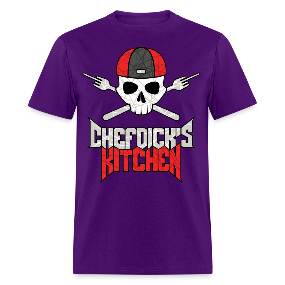 Chef Dick's Kitchen Black & Red Unisex Classic T-Shirt - purple