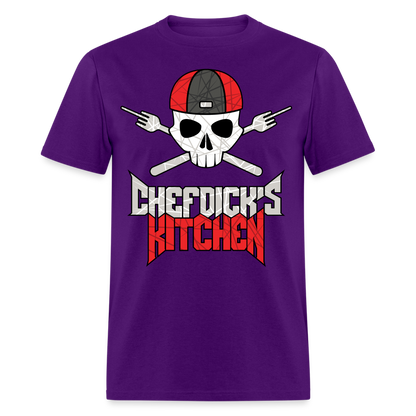 Chef Dick's Kitchen Black & Red Unisex Classic T-Shirt - purple