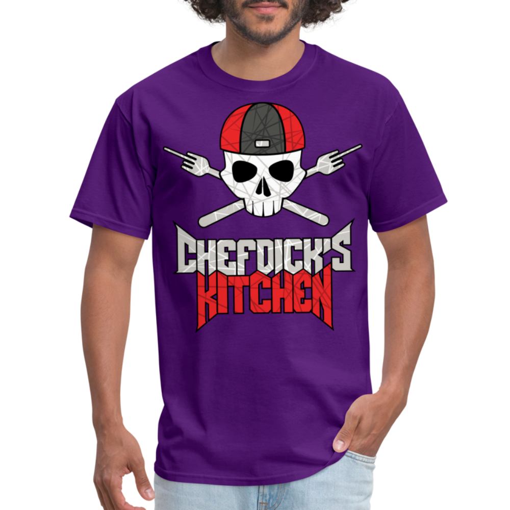 Chef Dick's Kitchen Black & Red Unisex Classic T-Shirt - purple