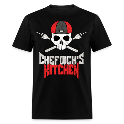 Chef Dick's Kitchen Black & Red Unisex Classic T-Shirt - black