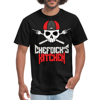 Chef Dick's Kitchen Black & Red Unisex Classic T-Shirt - black