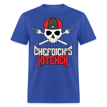 Chef Dick's Kitchen Black & Red Unisex Classic T-Shirt - royal blue