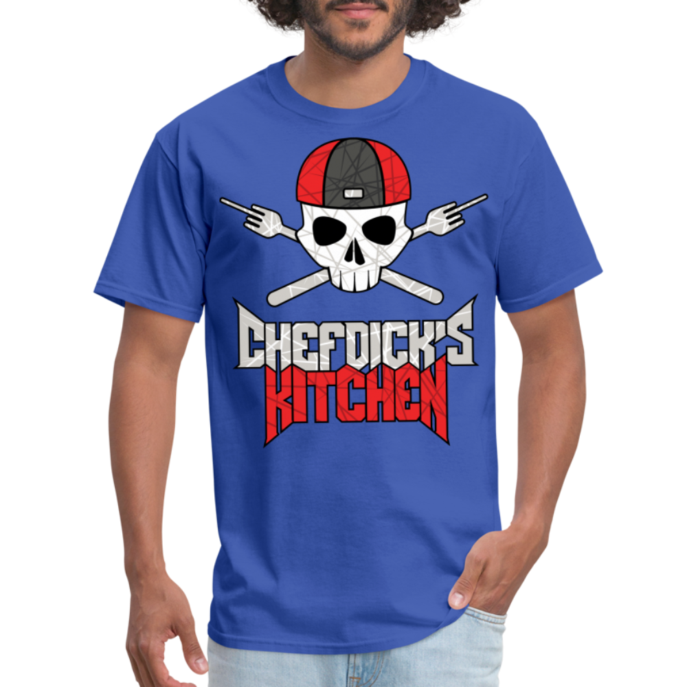 Chef Dick's Kitchen Black & Red Unisex Classic T-Shirt - royal blue