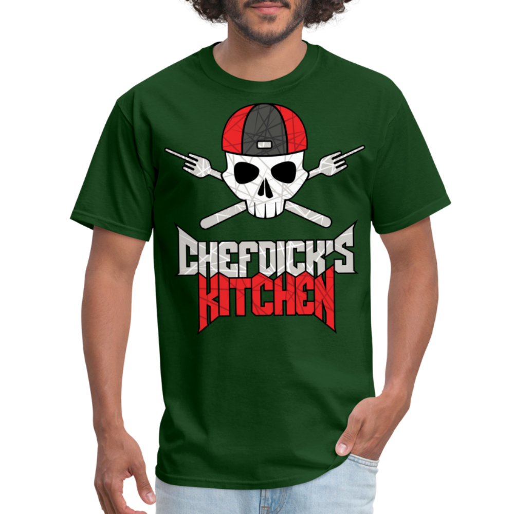 Chef Dick's Kitchen Black & Red Unisex Classic T-Shirt - forest green