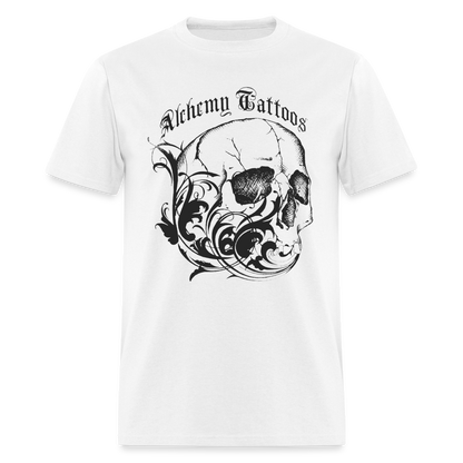 Alchemy Tattoos Skull Unisex Classic T-Shirt - white