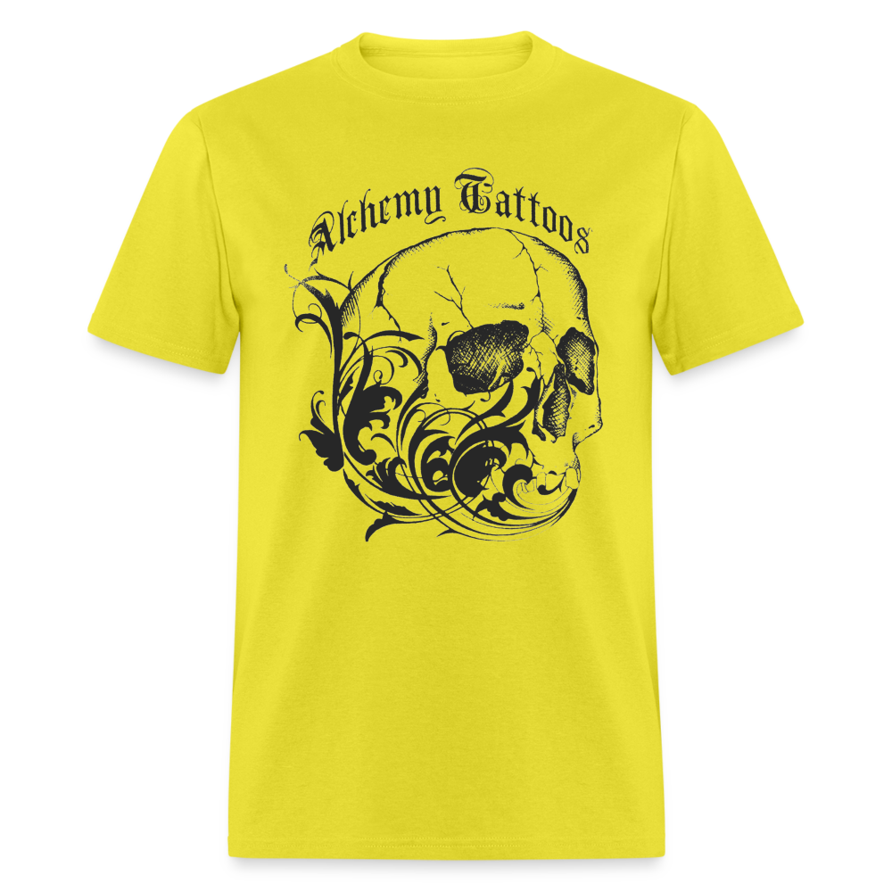 Alchemy Tattoos Skull Unisex Classic T-Shirt - yellow