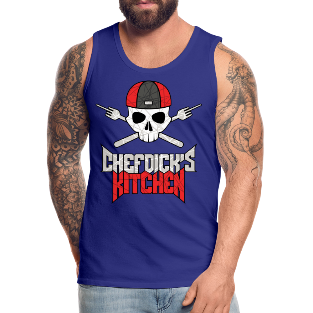 Chef Dick's Kitchen Red & Black Men’s Premium Tank - royal blue