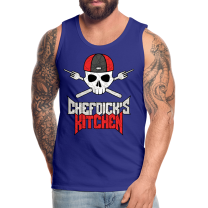 Chef Dick's Kitchen Red & Black Men’s Premium Tank - royal blue