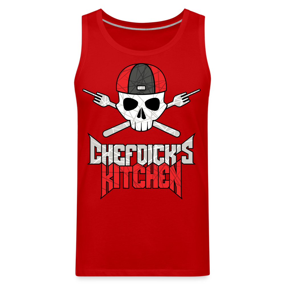 Chef Dick's Kitchen Red & Black Men’s Premium Tank - red