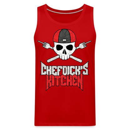 Chef Dick's Kitchen Red & Black Men’s Premium Tank - red