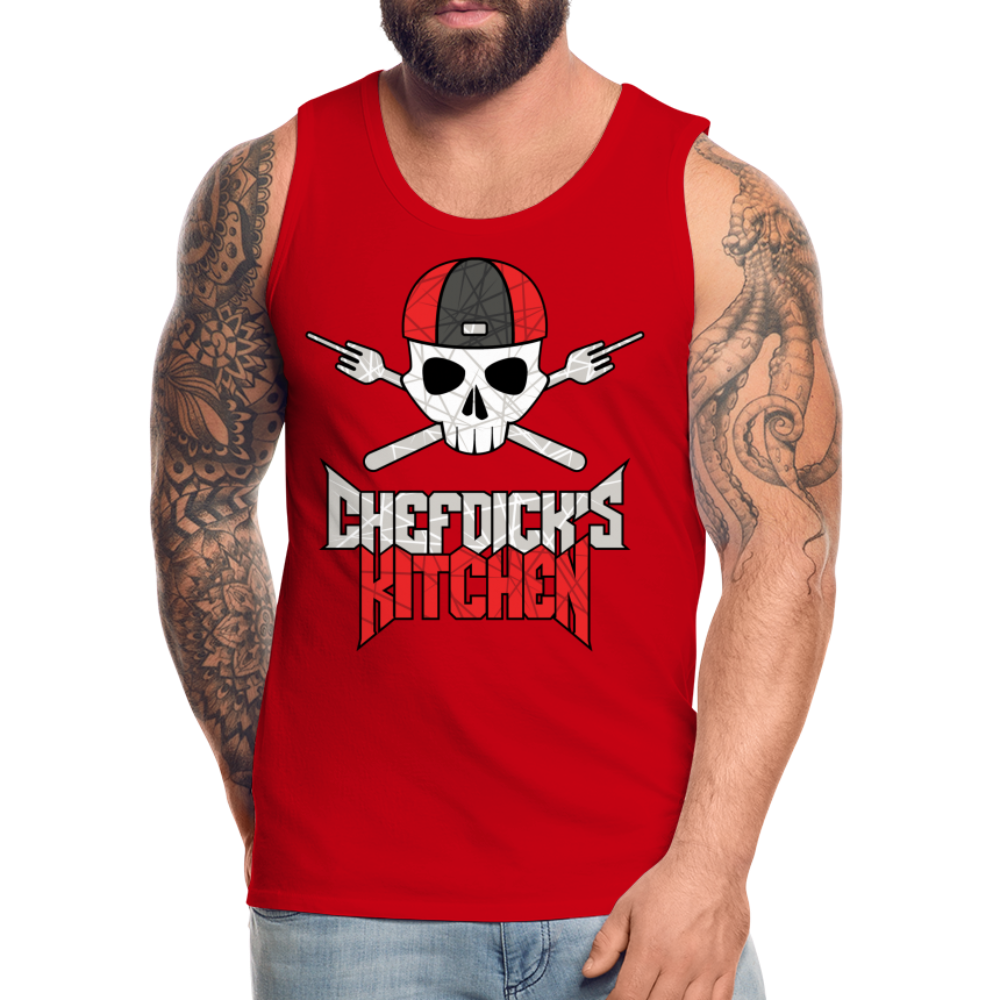 Chef Dick's Kitchen Red & Black Men’s Premium Tank - red