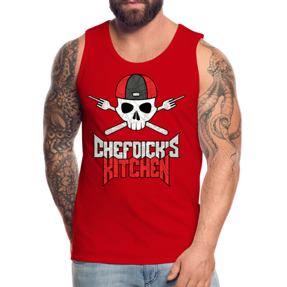 Chef Dick's Kitchen Red & Black Men’s Premium Tank - red
