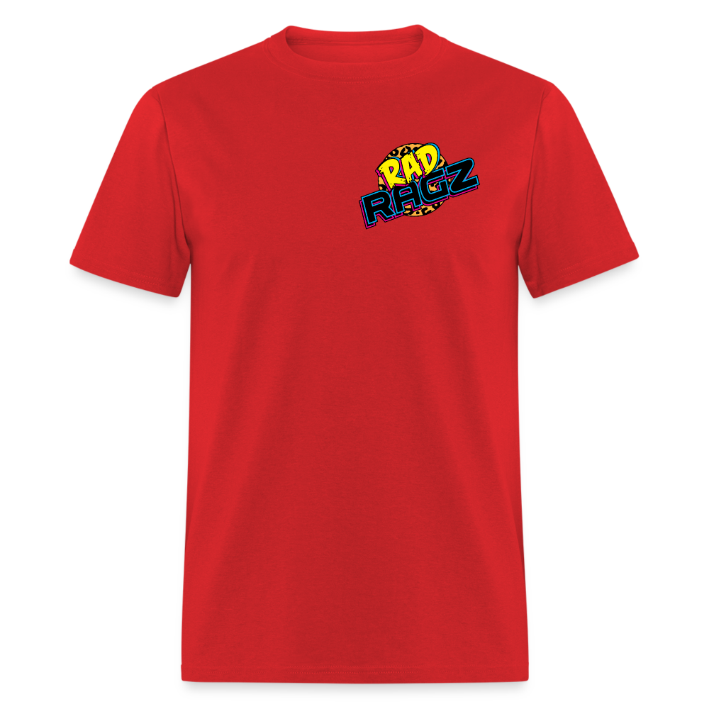 (Rad Ragz Exclusive) Rad Ragz Two Sided Unisex Classic Fruit of the Loom T-Shirt - red