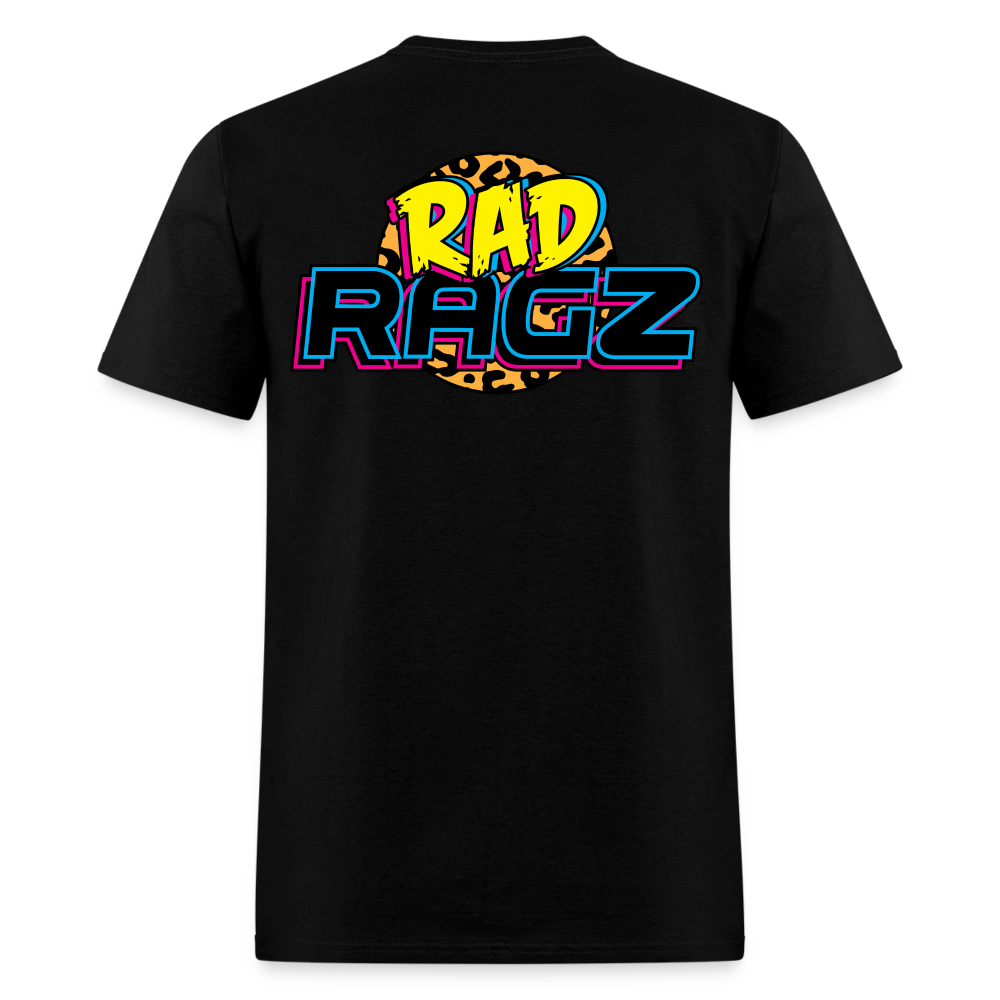 (Rad Ragz Exclusive) Rad Ragz Two Sided Unisex Classic Fruit of the Loom T-Shirt - black