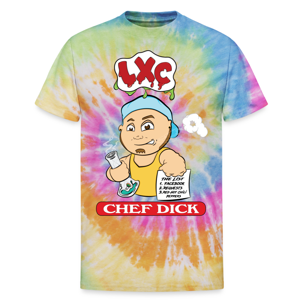 LXC Chef Dick Unisex Tie Dye T-Shirt - rainbow