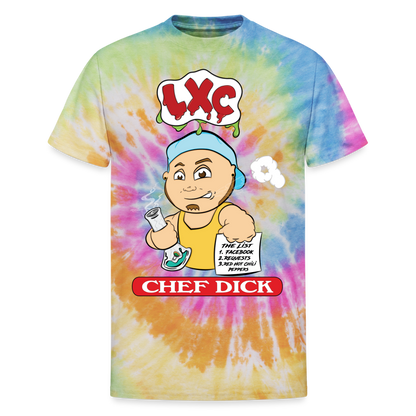 LXC Chef Dick Unisex Tie Dye T-Shirt - rainbow